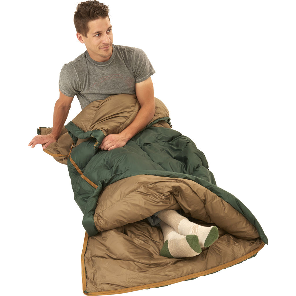 Kelty Galactic 30 Dridown Regular Sleeping Bag | Green/Brown